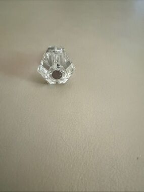 Clear Crystal Glass Knob - Hexagon Accent
